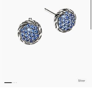 John Hardy Sapphire Sterling Silver Earrings NWOT